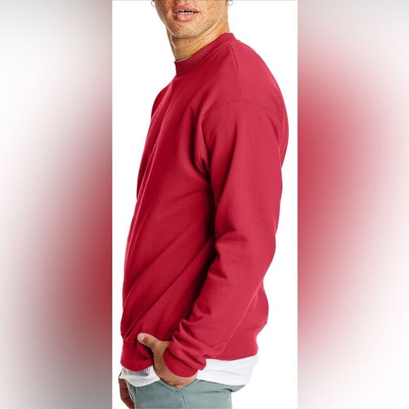 Hanes Men's Ecosmart Fleece Sweatshirt Cotton-blend Crewneck (568) - Picture 3 of 5